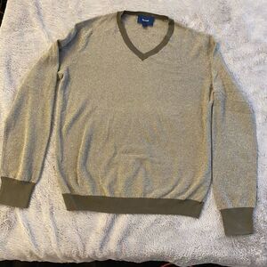 Faconnable 100% cotton v-neck pullover, L